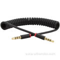 spring wire coiled cable DC male audio cable